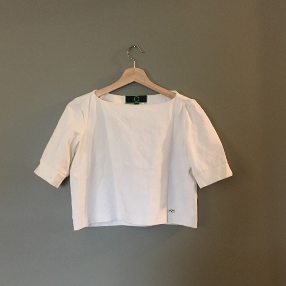 Structured White Crop Top